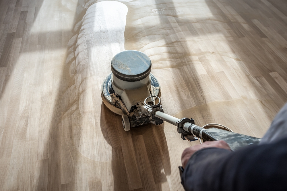 Polishing,Wooden,Parquet,Floor,With,Special,Professional,Orbital,Machine