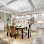 Lovely,Craftsman,Style,Dining,And,Kitchen,Room,Interior,With,Coffered